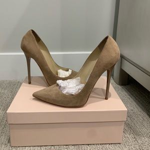 Jimmy Choo Anouk Suede Nude Size 38
